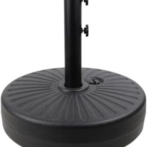 Heavy Duty 50LBS Round Umbrella Base Water Filled with Steel Holder for Outdoor Patio Lawn Garden - Black & Stripes