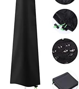 Waterproof Patio Umbrella Cover for 7ft to 11ft Outdoor Umbrellas - Durable with Zipper - Ideal for Year-Round Protectio