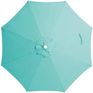JEAREY 9 ft Patio Umbrella Replacement Canopy - Peacock Blue Top Cover for 8 Ribs - Durable Weather-Resistant Design - P