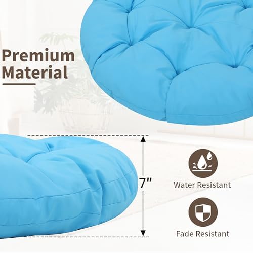 "Ergonomic Wicker Papasan Chair - 360° Swivel Indoor Outdoor Rattan Chair with Soft Thick Cushion - Ideal for Living Roo