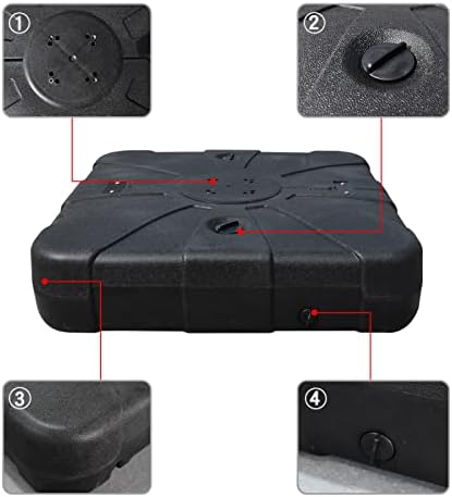 EliteShade Heavy Duty Umbrella Base for Market Patio - Water Filled Stand for Outdoor Use - Durable Black Holder