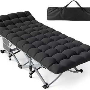 ZENPETIO Heavy-Duty Camping Cot for Adults - Portable Foldable Sleeping Bed with Mattress for Outdoor Travel & Home, Max