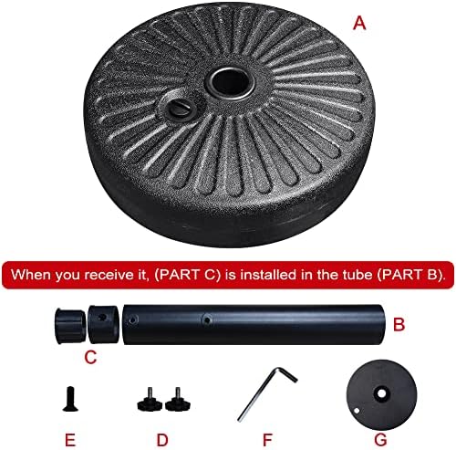 EliteShade Heavy Duty Umbrella Base for Market Patio - Water Filled Stand for Outdoor Use - Durable Black Holder